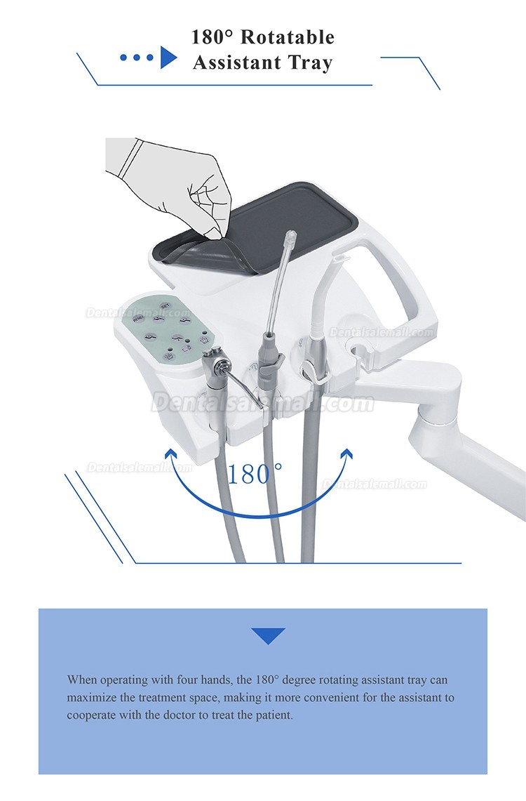 Gladent® GD-S350C Dental Chair Unit with Mobile Dental Cart Cast Aluminum Backrest